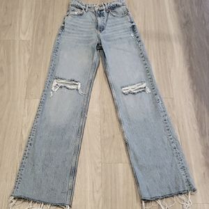 Zara High Rise Wide Leg Jean Sz 2